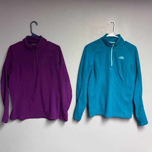 The North Face Pullover women’s Fleece tops shirts Purple blue size L Large - Picture 1 of 5